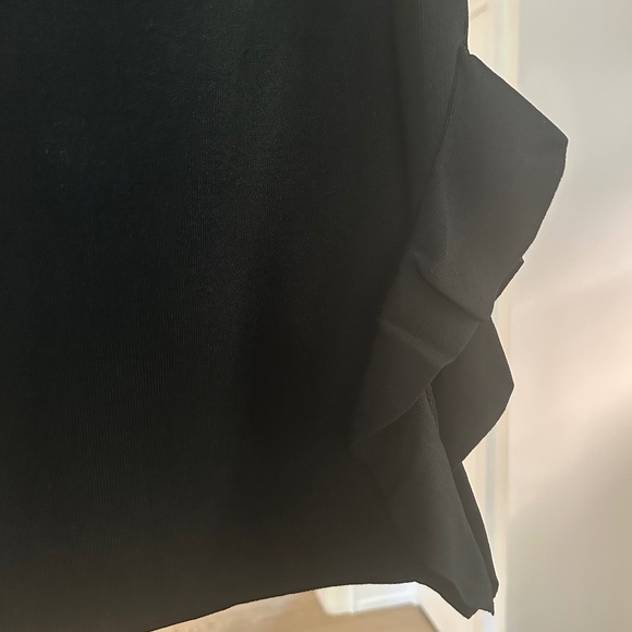 NWT - Opening Ceremony Black BodyCon Stretch Skirt with Side Ruffles - Size L - Picture 3 of 13